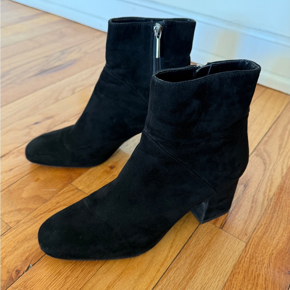 Black Faux Suede Ankle Boots